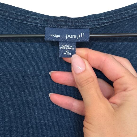 Pure Jill Indigo Wrap Hooded Cardigan indigo Women’s Petite XL - Picture 10 of 13